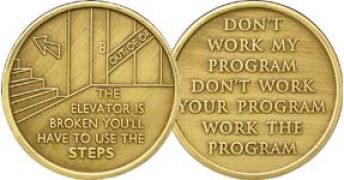 Elevator Broken -Take Steps Bronze Recovery Coin