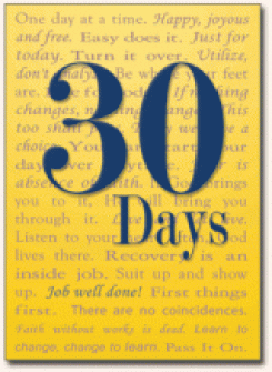 30 Day Recovery Milestone Card