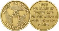 Hands Together Bronze Recovery Coin