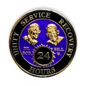 Clearance Purple Bill and Bob SOS God Centered 24 Hour AA Coin
