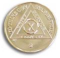 Gold Plated Anniversary AA Medallion