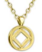Gold Steel NA Symbol Necklace