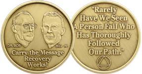 Bill & Bob Carry the Message Bronze AA Coin