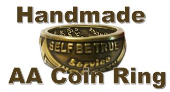 Handmade Bronze AA Coin Ring