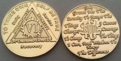 Gold Plated "God Centered-Sunlight of the Spirit" Anniversary AA Medallion