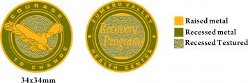 Custom Made Bronze Recovery Coins 100 Minimum